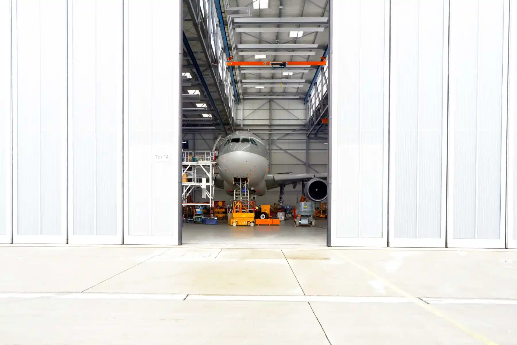 Airplane in hanger