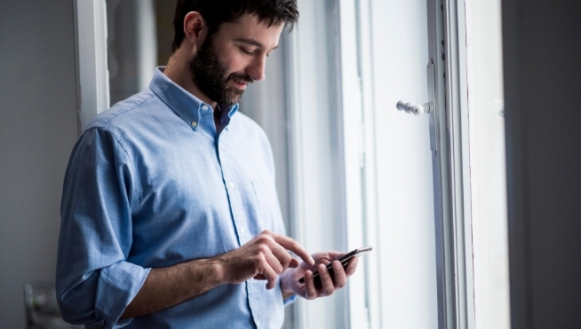 Businessman using phone