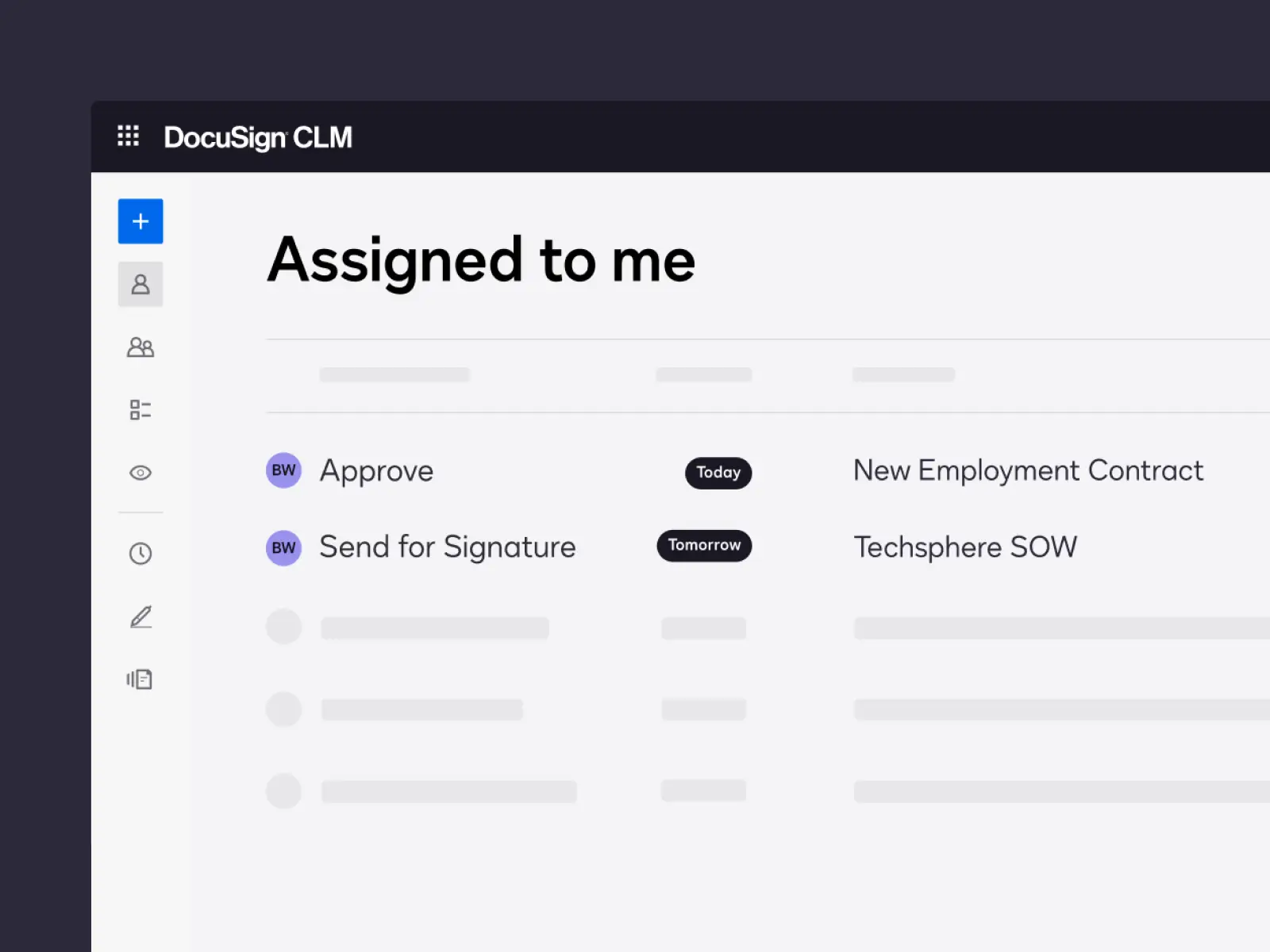 CLM product image showing the ease of creating contracts with templates and a clause library.