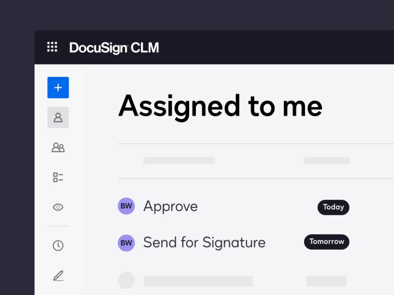 CLM product image showing the ease of creating contracts with templates and a clause library.