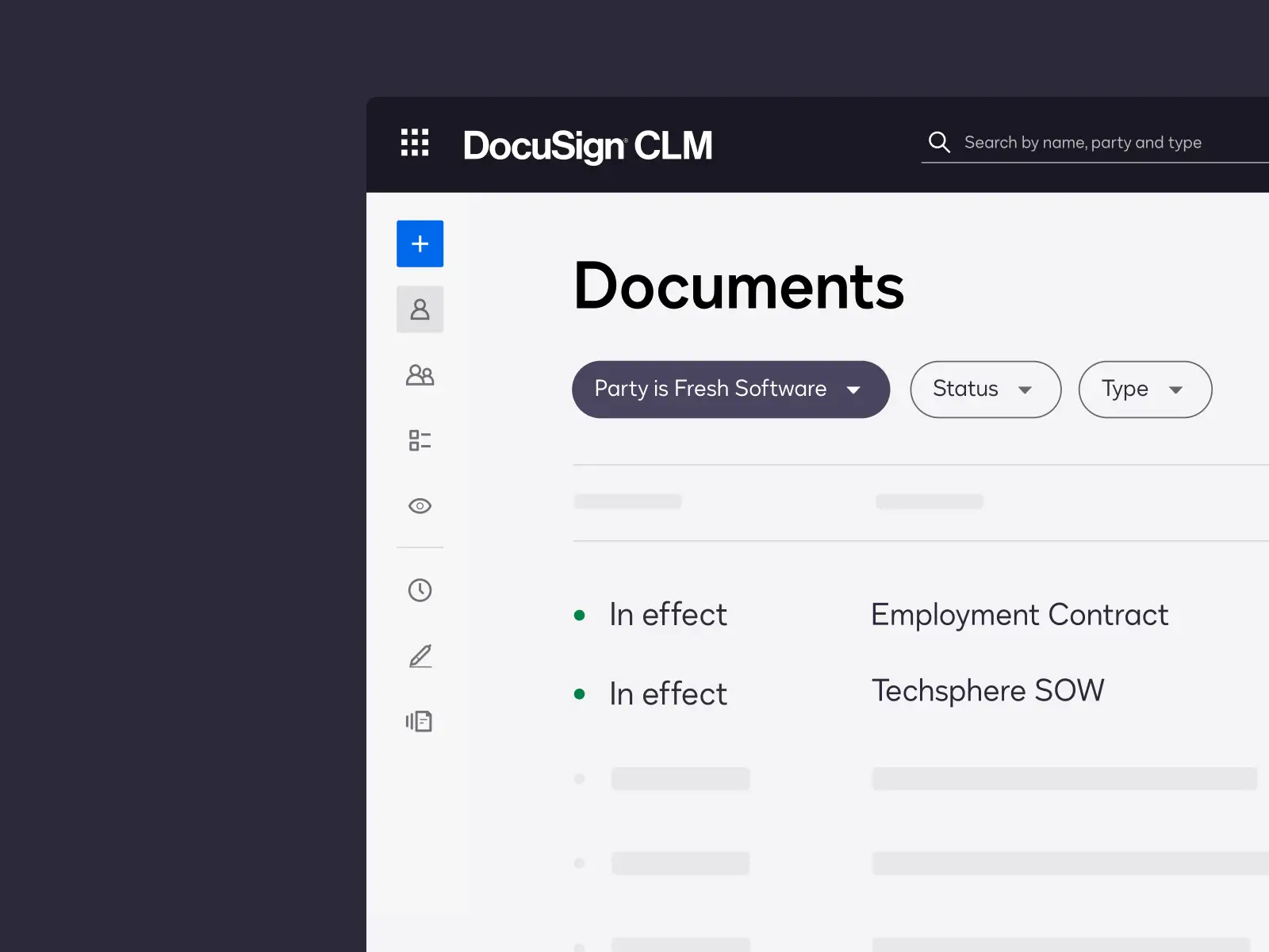 CLM product image showing all contracts and centralized location.