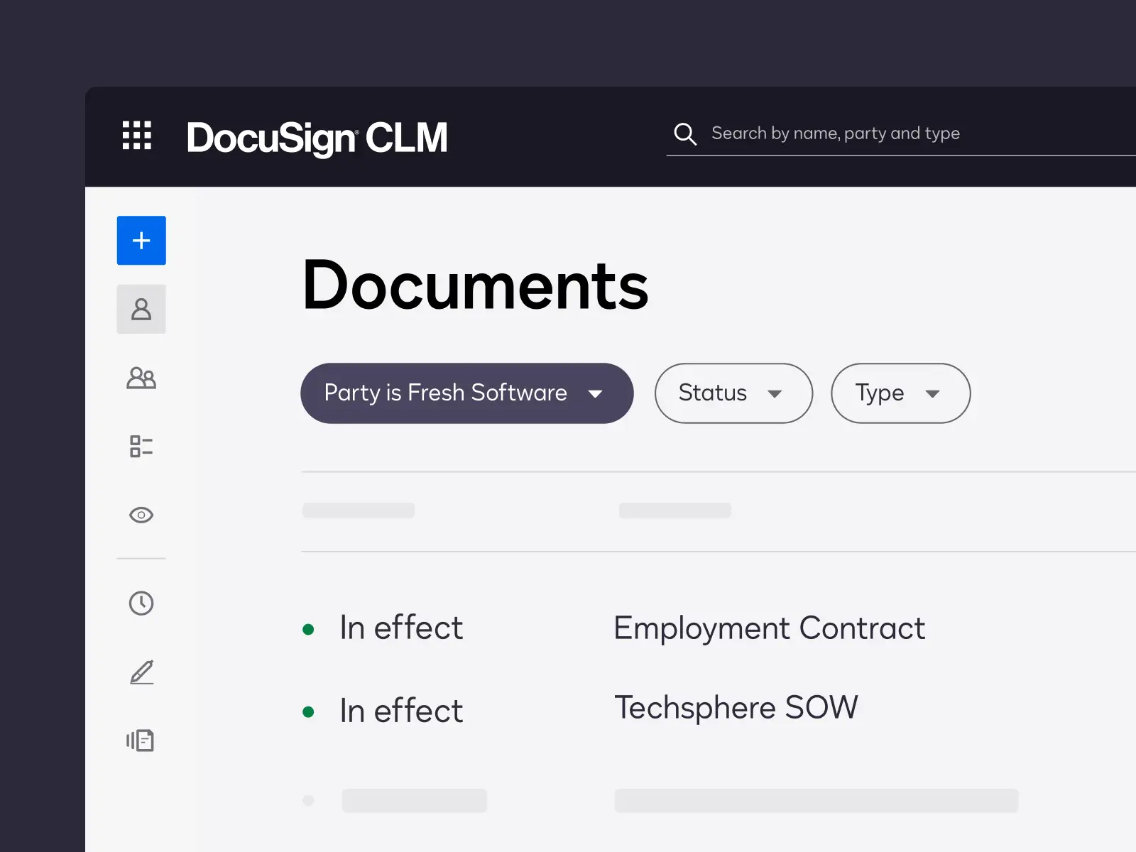CLM product image showing all contracts and centralized location.